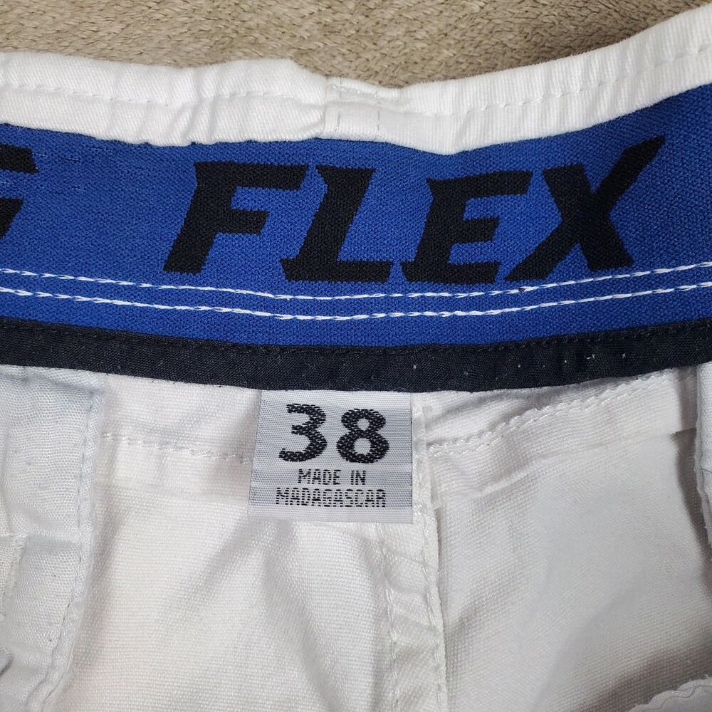 Plugg Flex Shorts Mens 40 Measured White Flat Front Stretch Chino Summer - Picture 3 of 10